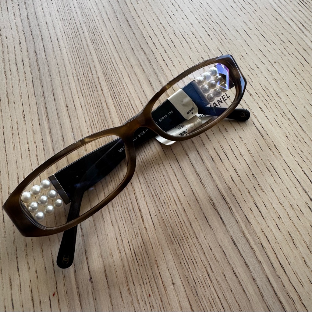 Chanel Glasses With Pearls Brown Ch3155h 53/15 135 New!!
